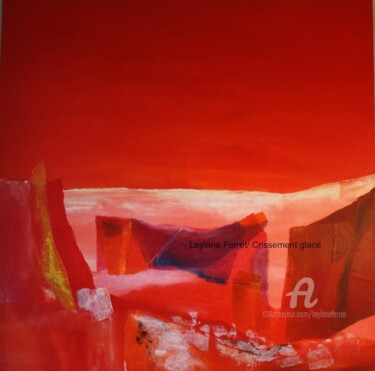 Peinture intitulée "CRISSEMENT GLACé" par Leylane Ferret, Œuvre d'art originale, Huile Monté sur Châssis en bois
