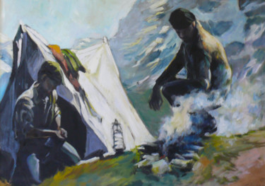 Peinture intitulée "feu" par Marieline Gerard, Œuvre d'art originale