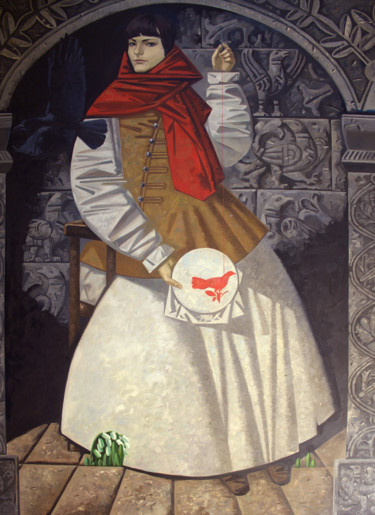 Painting titled "March. Return of bi…" by Andrey Simakov, Original Artwork, Oil