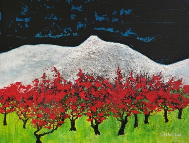 Peinture intitulée "Le Verger" par Gipéhel, Œuvre d'art originale, Acrylique