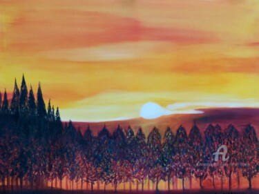 Peinture intitulée "Soleil de Savoie" par Jean-Michel Liewig, Œuvre d'art originale, Huile