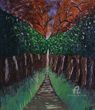 Peinture intitulée "Allées des Amoureux" par Marie Phebidias, Œuvre d'art originale, Acrylique