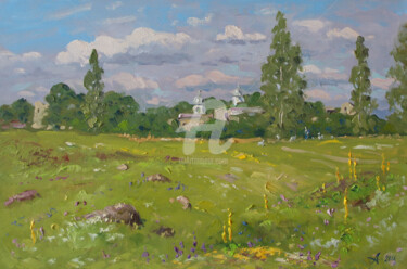 绘画 标题为“Summer meadow in Iz…” 由Alexander Alexandrovsky, 原创艺术品, 油