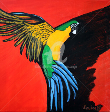 Painting titled "Perroquet" by Louise Bressange, Original Artwork, Oil