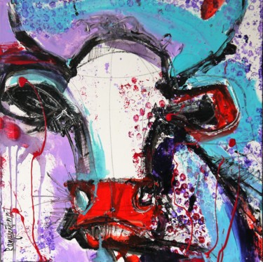 Gazing Cow 5 Painting titled "Gazing Cow 5" by Irina Rumyantseva, Original Artwork, Acrylic