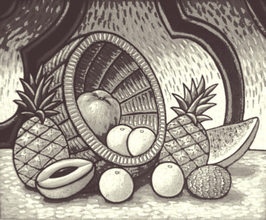 Dessin intitulée "Nature morte 1" par Patrice Preveirault, Œuvre d'art originale, Encre