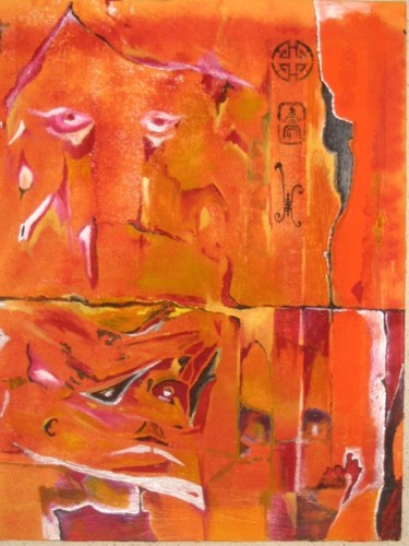 Peinture intitulée "notre monde" par Lapiche, Œuvre d'art originale