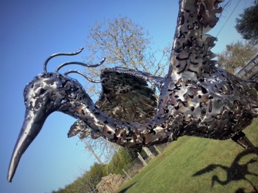 Sculpture intitulée "Héron" par Didier Dantras, Œuvre d'art originale