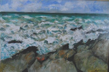 Peinture intitulée "Rochers à Audressel…" par Claude Hardenne, Œuvre d'art originale