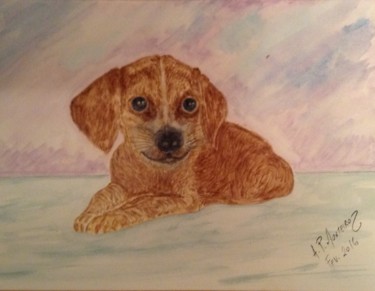 绘画 标题为“Beagle puppy” 由Armindo Monteiro (Pedrosa), 原创艺术品, 水彩