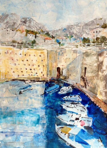 Painting titled "Study Port de l'Esc…" by Christopher Walker, Original Artwork, Oil