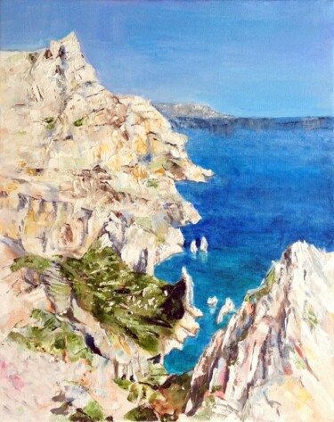 Au-dessus de la Calanque de Queyron Peinture intitulée "Au-dessus de la Cal…" par Christopher Walker, Œuvre d'art originale, Huile Monté sur Châssis en bois