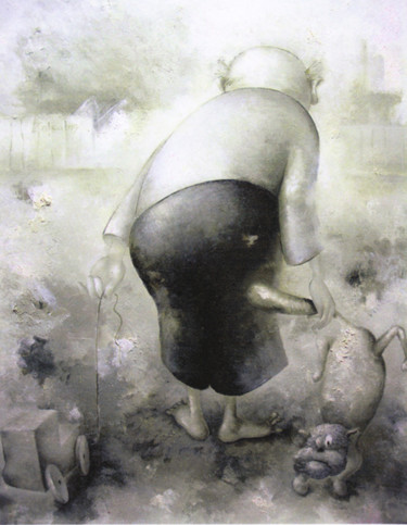 Peinture intitulée "return" par Aigars Zalkalns, Œuvre d'art originale, Huile