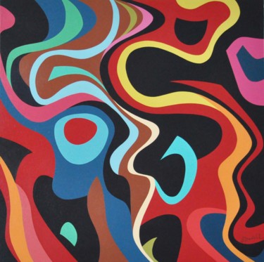 Peinture intitulée "Délire" par Danielle Braillon (DANIELL), Œuvre d'art originale, Huile