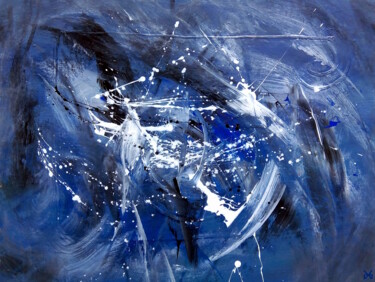 Mermanescence - Abstraction - Abstract Art - Tons bleus 绘画 标题为“Mermanescence - Abs…” 由Davidian Gotis Abstraction Abstraite, 原创艺术品, 丙烯