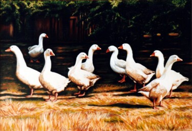 绘画 标题为“Danish goose farm i…” 由Dan Civa, 原创艺术品, 丙烯