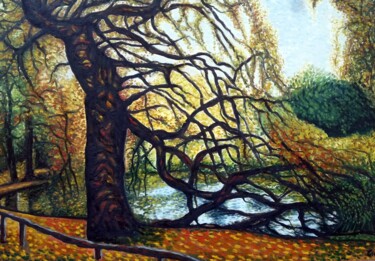 Peinture intitulée "Autumn in Danish Pa…" par Dan Civa, Œuvre d'art originale, Huile