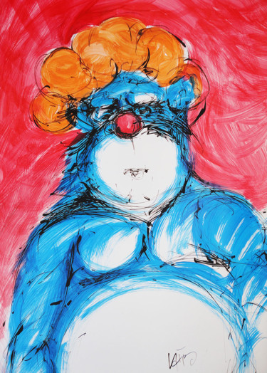 Drawing titled "clown.jpg" by Bachir Laib, Original Artwork, Ink