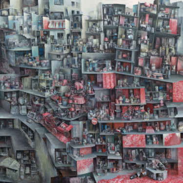 Les boudoirs de Madame M. Peinture intitulée "Les boudoirs de Mad…" par Françoise Maillet, Œuvre d'art originale, Acrylique