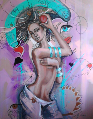 Schilderij getiteld "Crazy me" door Maia Siradze, Origineel Kunstwerk, Anders