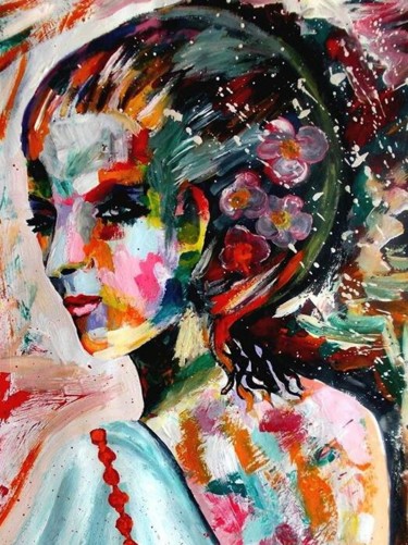 Peinture intitulée "Thai Woman.jpg" par Any Staub, Œuvre d'art originale