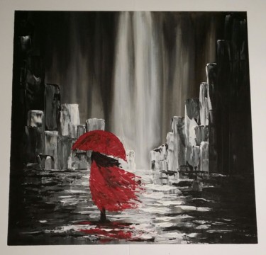 Peinture intitulée "Dark Rain.jpg" par Any Staub, Œuvre d'art originale