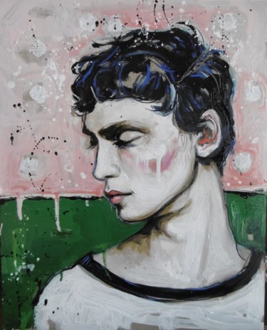 Peinture intitulée "tête" par Catherine Cornec, Œuvre d'art originale, Huile