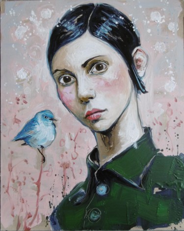 Peinture intitulée "tête" par Catherine Cornec, Œuvre d'art originale, Huile