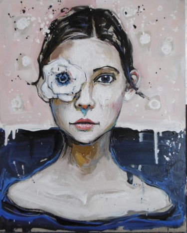 Peinture intitulée "tête" par Catherine Cornec, Œuvre d'art originale, Huile