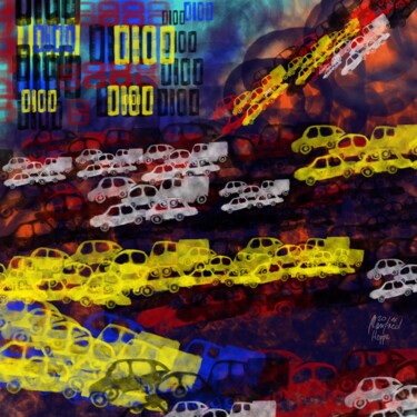 Digitale Kunst mit dem Titel "A Fünf" von Manfred Hoppe, Original-Kunstwerk, Digitale Malerei