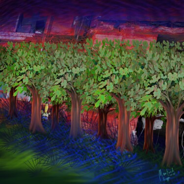 Digitale Kunst mit dem Titel "Einer schaut zu" von Manfred Hoppe, Original-Kunstwerk, Digitale Malerei