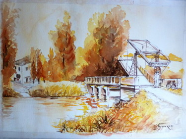 Peinture intitulée "loisy-71-aquarelle-…" par Pierre Feyeux, Œuvre d'art originale, Aquarelle