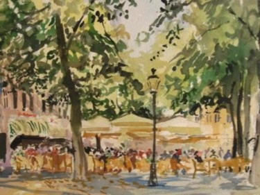 Peinture intitulée "place à Maastricht" par Claude Hardenne, Œuvre d'art originale