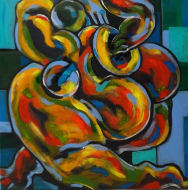 Peinture intitulée "" Une danse dramati…" par Sam Keusseyan, Œuvre d'art originale, Acrylique