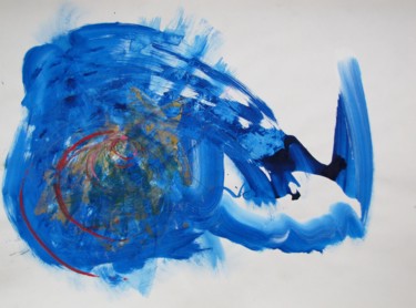 Painting titled "Blue blood on my pi…" by Dmitri Matkovsky, Original Artwork, Acrylic