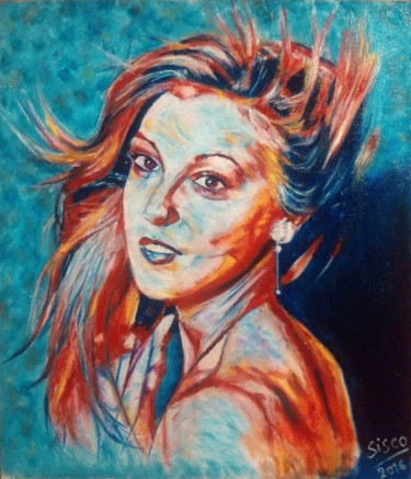 Peinture intitulée "La jeune dame..." par Sisco, Œuvre d'art originale, Huile