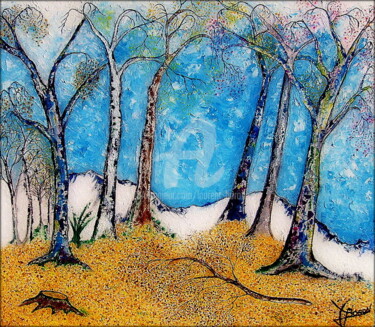 Painting titled "COULEURS D'AUTOMNE" by Laurent Boron, Original Artwork, Oil