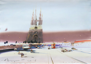 Painting titled "Восторг" by Alexander Votsmush, Original Artwork, Watercolor