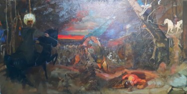 Peinture intitulée "L'invasion Mongole…" par Adam Lobazanov, Œuvre d'art originale, Huile