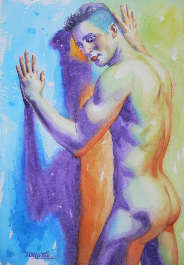 绘画 标题为“watercolor painting…” 由Hongtao Huang, 原创艺术品, 水彩