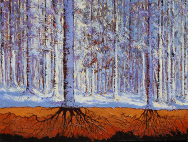 Painting titled "The Warmth Below" by Ritch Gaiti, Original Artwork, Oil