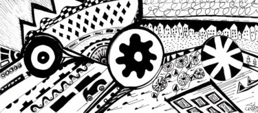 Drawing titled "morceaux-de-vie" by Catb, Original Artwork, Ink