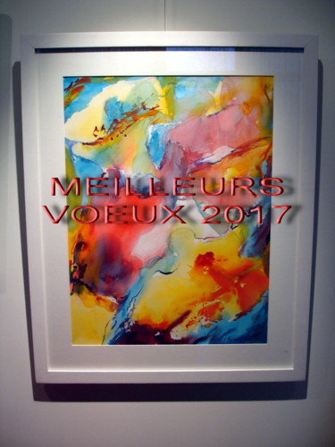 Peinture intitulée "BONNE ANNEE 2017" par Pierre Feyeux, Œuvre d'art originale, Aquarelle