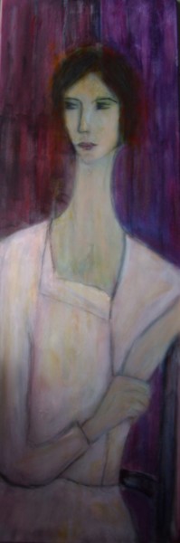 Peinture intitulée "façon Modigliani 2" par Denise Louin-Lecoeur, Œuvre d'art originale, Acrylique
