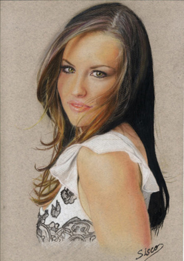 Dessin intitulée "evangeline-lilly-hd…" par Sisco, Œuvre d'art originale, Pastel