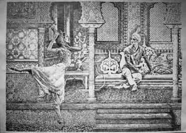 A l'abri des regards Drawing titled "A l'abri des regards" by Walid Lemkecher, Original Artwork, Pencil