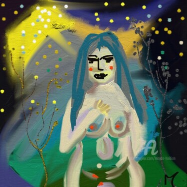 Femme_qui_marche_nue Arts numériques intitulée "Femme_qui_marche_nue" par Magda Hoibian, Œuvre d'art originale, Peinture numérique