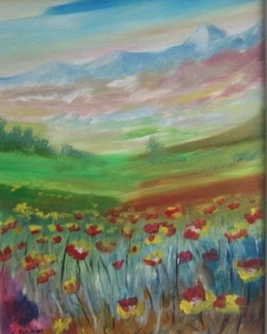 Pintura titulada "Laleler" por Sabri Karadogan, Obra de arte original