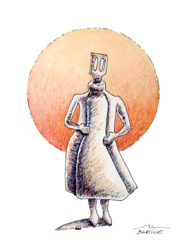 Bertille (dessin de la sculpture) 图画 标题为“Bertille (dessin de…” 由Jean-Luc Lacroix (JL LACROIX), 原创艺术品, 孔戴