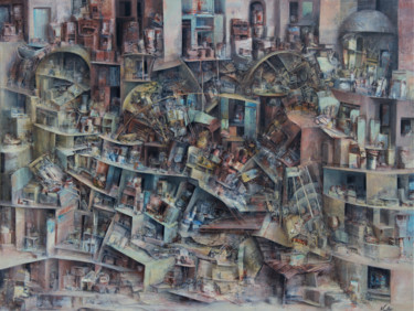Constatation d'un dérèglement dans la chronologie Peinture intitulée "Constatation d'un d…" par Françoise Maillet, Œuvre d'art originale, Acrylique